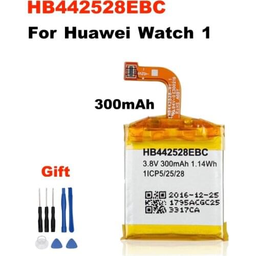Original battery HB442528EBC For HUAWEI Watch 1 Watch1 HB442528EBC 300mAh Battery Batteries+Tools