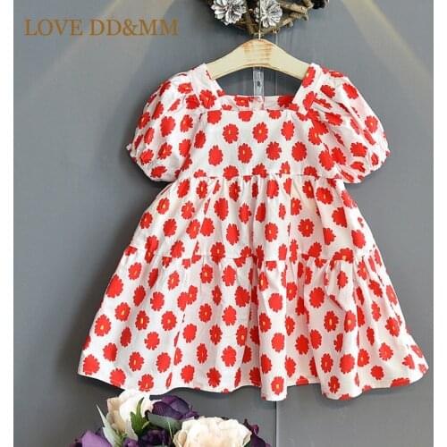 LOVE DD&MM Girls Dresses 2021 New Childrens Wear Sweet Floral Dress Kids Clothing For Girl