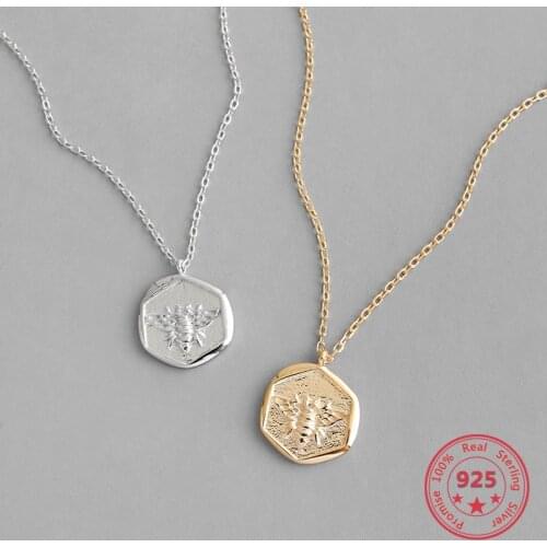 Drop Shipping 100% 925 Sterling Silver Necklace Exquisite Bee Pendant Wild Womens Clavicle Chain Jewelry