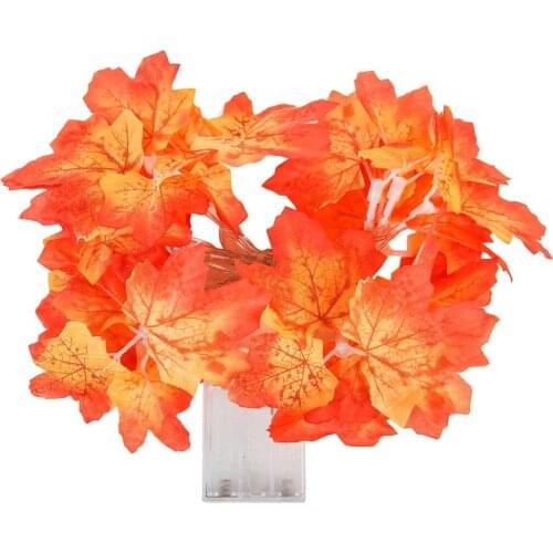 2M 20 Leds Maple Leaf Christmas Holiday String Light AA Battery Powered Home Bedroom Window Decoration for Birthday,Party