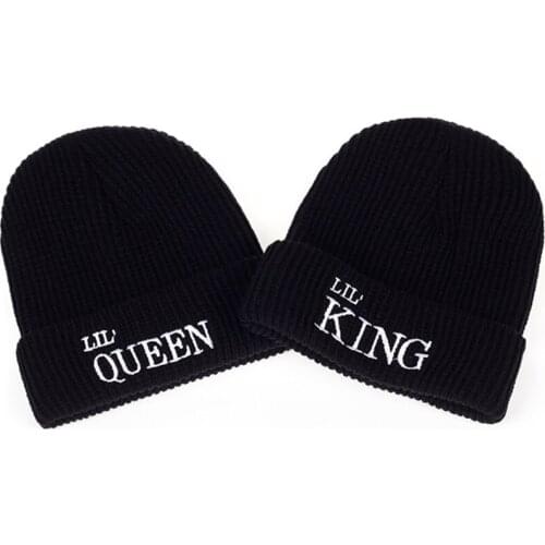 2017 New kid king queen Letter Autumn And Winter Beanies hat hildren Boys And Girls Bones Snapback Hip Hop Fashion warm cap hats