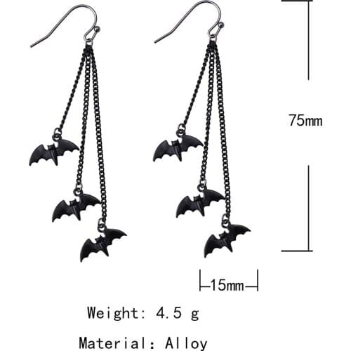 Funny Halloween Bat Earrings European And American Punk Personality Jewelry Oorbellen Kolczyki Серьги Женские Dropshipping