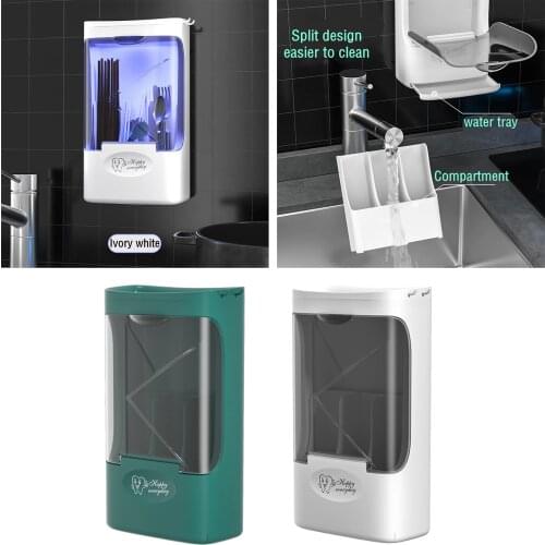 Cutlery UV Sterlizer Box Storage Chopstick Holder UV Disinfection and Air-drying dust-proof Plastic Chopstick Cage Tableware Box