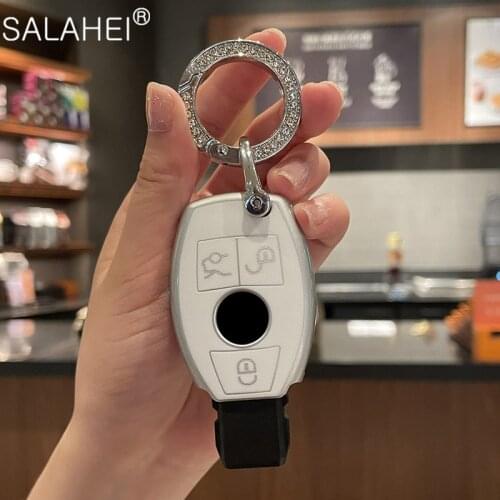 TPU Remote Car Key Case Keychain For Mercedes Benz 2017 E Class W212 W213 W204 W210 W245 2018 A B S C180 GLK300 CLS CLK CLA SLK