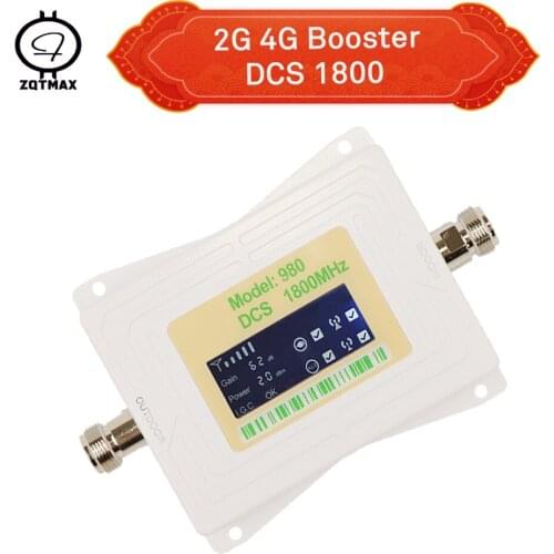 ZQTMAX 2G 4G GSM cell phone signal booster lte 1800mhz Band 3 mobile cellular amplifier signal dcs repeater