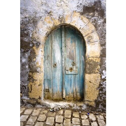 VinylBDS Old door stone photography backgrounds stone floor outside photography scenic backdrops children background
