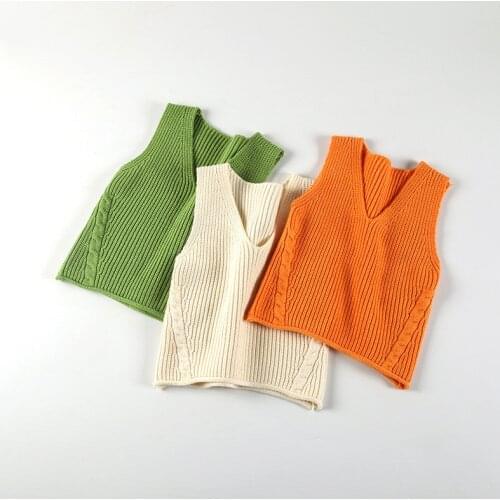 Girl Knit Vest Childrens Pullover Sweater V-neck Spring Autumn Clothes for Kids Toddler Boy Outerwear Clothes