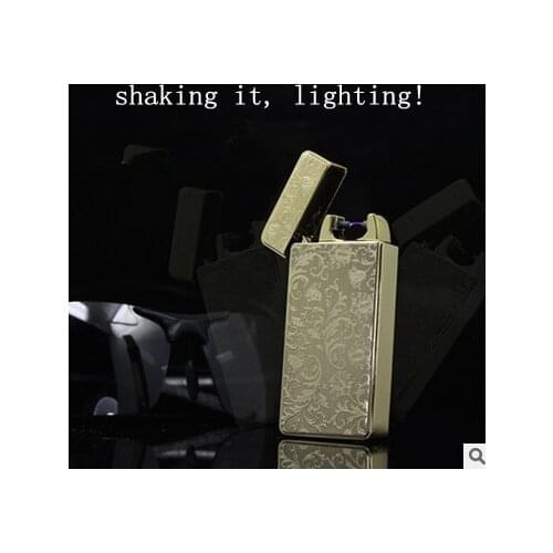 High Quality Colorful Ice Gold-Plated Pulsed ARC Windproof Electronic Rechargable USB Flameless lighter