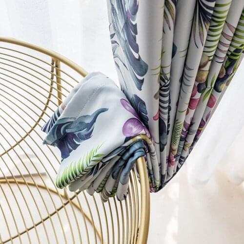 Custom Curtains for Living Room Bedroom Printed Fabric Shade Pastoral Style Left Right Biparting Chinese Curtain Decoration