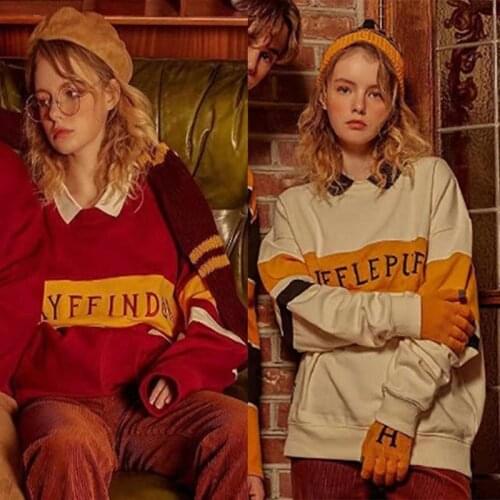 School Style Stripe uniform harr Embroidery cartoon men Female Sweatshirt Hoodies Woman Tracksuit Kpop velvet