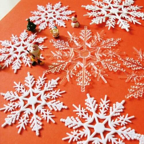 10cm White and Clear Fake Snowflakes Charming Christmas Tree Decoration Holiday Ornaments For Frozen Party Wedding Decoration