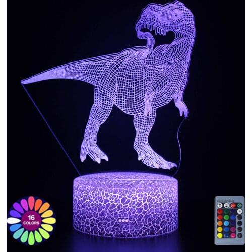 Acrylic Table Lamp 3D Dinosaur USB LED Lamp for Home Bedroom Decor Night Light Touch/Remote Control Gift Christmas Birthday