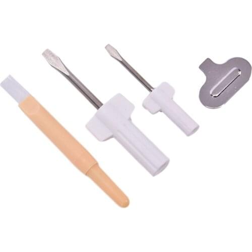 4pcs/set Needle Plate Driver Sewing Screwdriver Cleaning Brush Sewing Repair Tools for Sewing Machine Repair Accessories