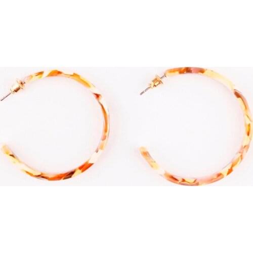 40mm Acrylic Hoops Unique Resin Tortoise Earrings Statement Earrings Resin C Shaped Hoop Statement Earrings for Women