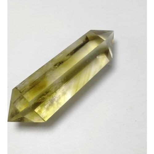 70MM 100% Natural Citrine Quartz Crystal Transparent Point Healing Double Terminated Chakra Reiki Yellow Tower Gifts Home Decor