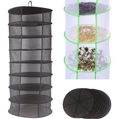 Growsun 2ft 8 Layer Black Mesh Hanging Herb Drying Rack Dry Net