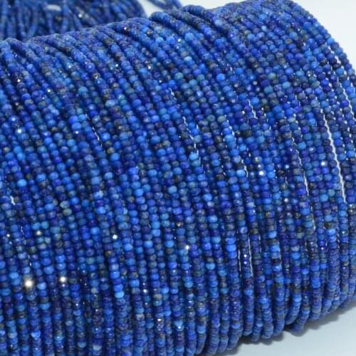 Natural Lapis Lazuli / Aquamarine Faceted Rondelle Beads 1.8mm, Thickness 1.1mm-1.2mm