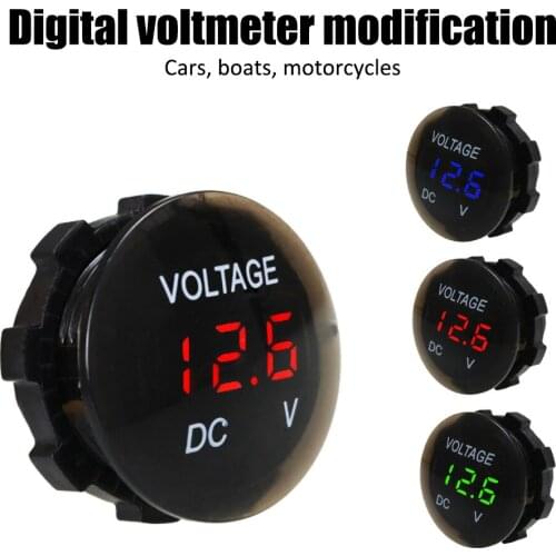 12V-24V Digital Panel Voltmeter Voltage Meter Tester LED Display for Car Auto Motorcycle Boat ATV Truck Refit Accessories