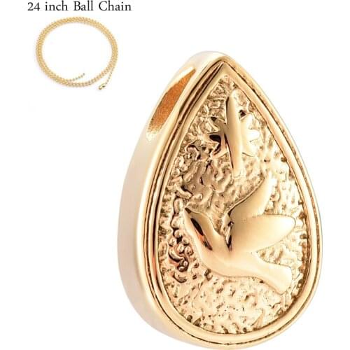 CMJ9915 Vintage Teardrop Urn Necklace Stainless Steel Cremation Jewelry Urn Necklace for Ashes Charm Pendant for Keychain