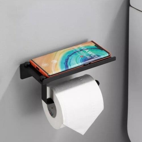 Stainless Steel Toilet Paper Holder Bathroom Wall Mount WC Paper Phone Holder Shelf Towel Roll shelf Accessories