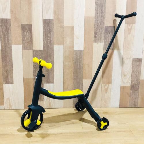 Brightbebe High Quality Folding 3 Wheels Ride On Convertible Baby Scooter Kids Balance Trike 5 in 1 Multifunction Baby Tricycle