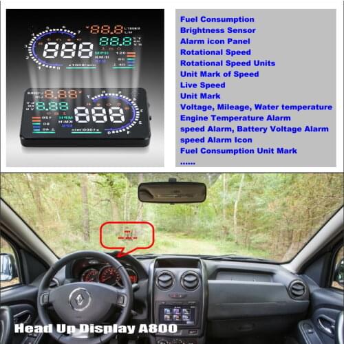 Car Information Projector Screen For Renault Duster / Dacia Duster 2010~2014 - Driving Refkecting Windshield HUD Head Up Display