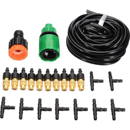 DIY Micro Drip Irrigation Misting Cooling System Patio Water Nozzles Mist Hose Sprinkler Watering Kit