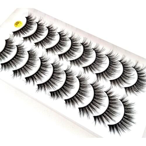 HBZGTLAD 10pairs 3D Mink Lashes Natural Long False Eyelashes Dramatic Volume Fake Lashes Makeup Eyelash Extension Silk Eyelashes