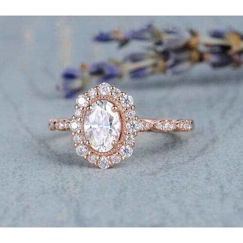 Exquisite Rose Gold Color Oval Cut Zircon Rings Engagement Ring Princess Anniversary Jewelry White Gold Ring Lovers Ring Gifts