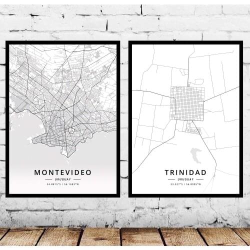 Montevideo Trinidad Uruguay Map Poster