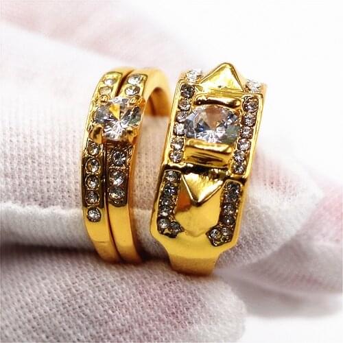 Fashion Luxury Lovers' Cubic Zirconia Rings For Women Wedding Band Vintage Cz Ring Set Mens Fashion Jwelry