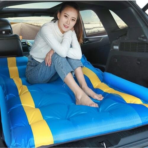Car Multifunctional Automatic Inflatable Mattress SUV Special Air Mattress Lathe Adult Sleep Mattress Car Travel Bed Faux Suede