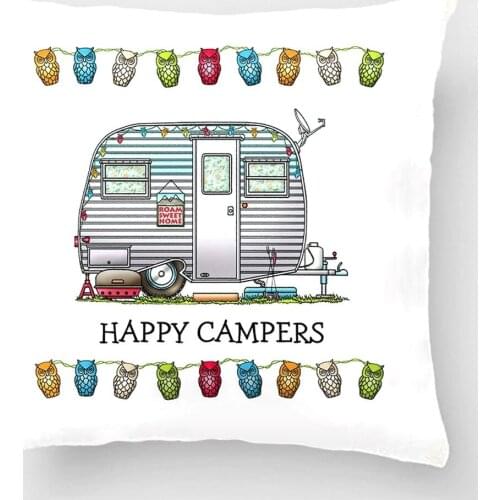 Cute Rv Vintage Teardrop Camper Travel Trailer Wedding Decorative Cushion Cover Pillow Case Customize Gift For Sofa Pillowcase