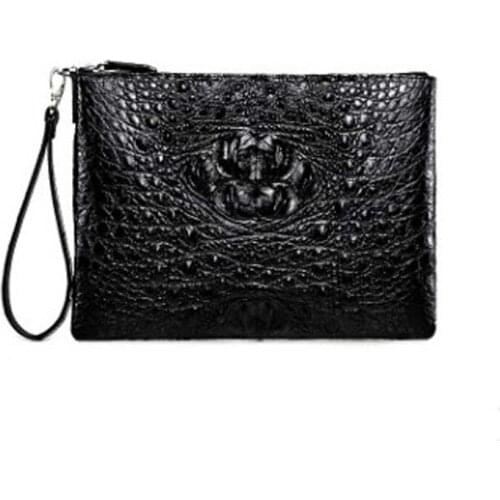 LINSHE new multi-function crocodile skin men handbags male youth business Mens bags high-grade envelope bag