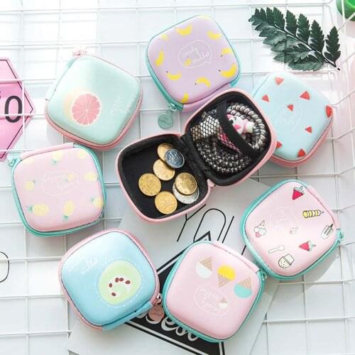 Cartoon Cute Fruit Coin Bag Zipper Fruit Coin Case Purse Mini Wallet Girl Earphone Storage Bag