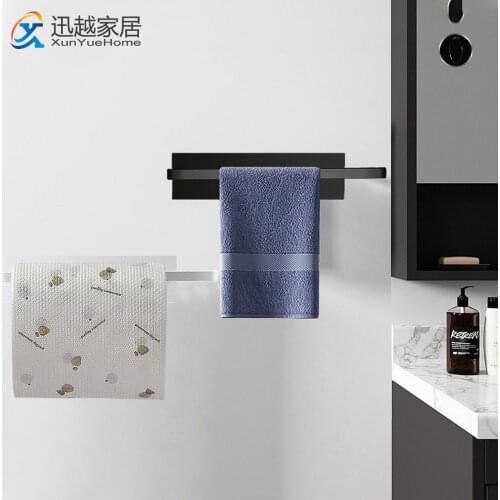 Roll Paper Holder Cabinet Wall-Mounted Black Cling Film Rack Tissue Hanging Storage Shelf Hanger Bathroom Kitchen Accessories