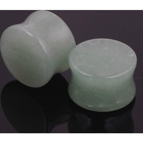 REAL GREEN Natural Organic Flesh Tunnels- Stone Ear Plugs-Ear Gauges 5-16mm ear plug tunnels body jewelry piercing