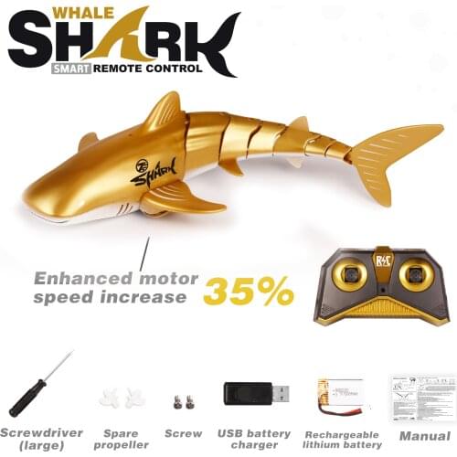 New 2.4Gh Shark Rc Fish Toys Waterproof Can Recharg Remote Control Shark Toys For Boys Fin Chlid Toys High Shark Speedsubmarine