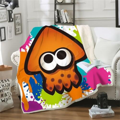 Game Splatoon Octopus Blankets Colorful Printing Blanket Anime 3D Print Sofa Travel Throw Blankets Boy Girl Bedding Plush Quilt