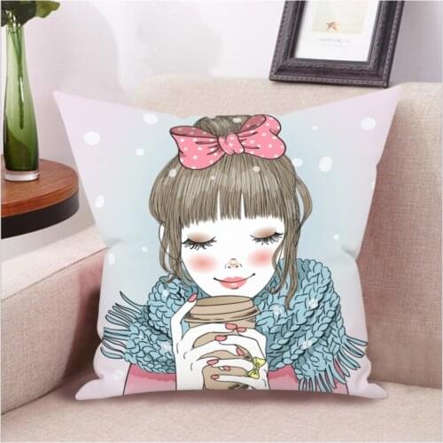 Cute Girl Pattern Single-Sided Pillow decorate Case