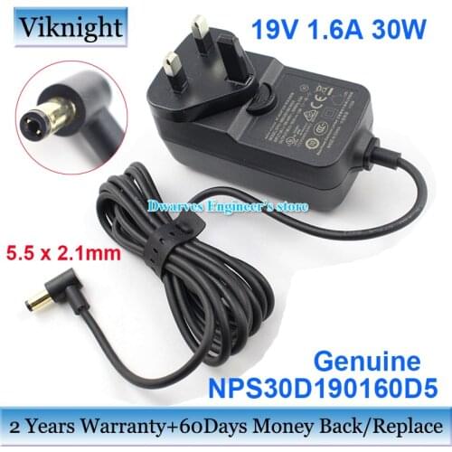 Genuine 19V 1.6A 30W NPS30D190160D5 Adapter Charger for MASSPOWER UK Laptop Adapters 5.5 x 2.1mm
