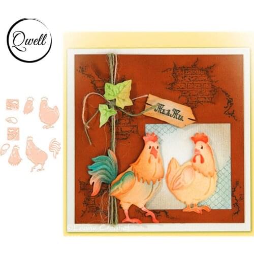 QWELL Animal Chickens Metal Cutting Dies for Scrapbooking and Card Making Paper Embossing Craft New 2019 die cuts