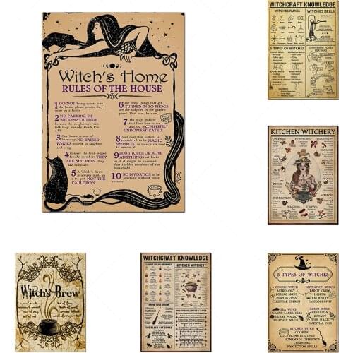 Witch brave retro poster, witchcraft, cauldron, food magician, scary art, halloween decoration, retro poster, hippie poster, wit