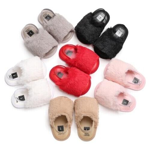 Newborn Toddler Baby Girls Summer Sandal Shoes 6 Style Fur Solid Flat With Heel Outfit 0-18M Baby Shoes