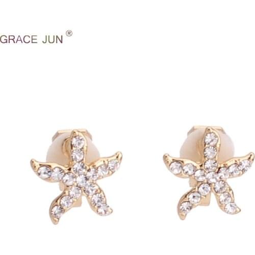 Korea Style Full Rhinestone Small Star Clip on Earrings No Pierced for Girl Kid Party Fashion Cute Cushion Painless Earrings New