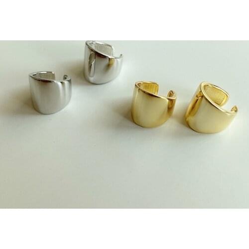 100% 925 Sterling Silver Smooth Surface Ear Cuff Clip on Earrings For Women Girl Without Piercing Earrings Jewelry 1pc