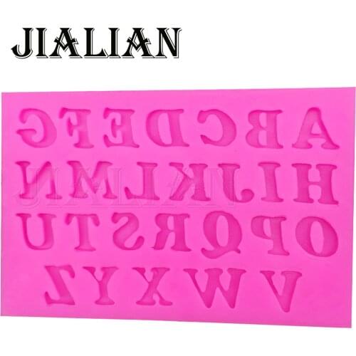 DIY 26 English letter of the alphabet formas de silicone chocolate cake decorating tools DIY baking fondant silicone mold T0180
