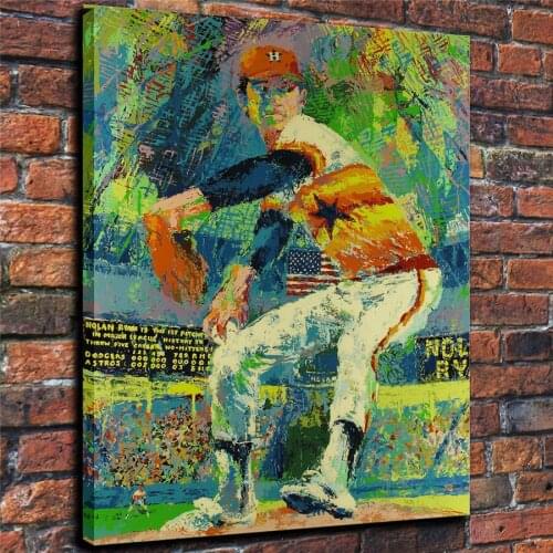 LeRoy Neiman HD Print Modern Abstract Nolan Ryan Oil Painting on Canvas Poster Wall Art Picture for Living Room Home Decor