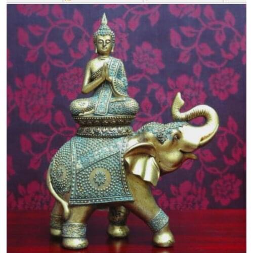 Thai Thailand Southeast Asian Style Old Buddha Head ElephantThai Buddha Head Feng Shui Deck Yoga Restaurant