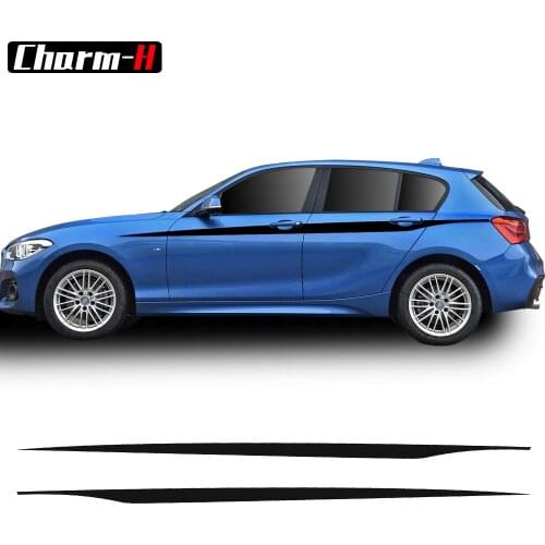 2pcs M Performance Side Door Stripes Waistline Decals Vinyl Stickers for BMW 1 Series F20 118i 120i 125i 128i 135i